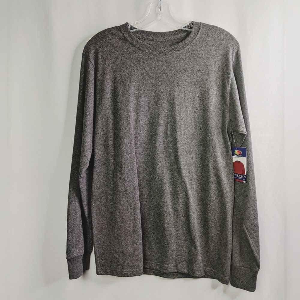 Fruit of The Loom Grey Long Sleeve Shirt Sz S NWT